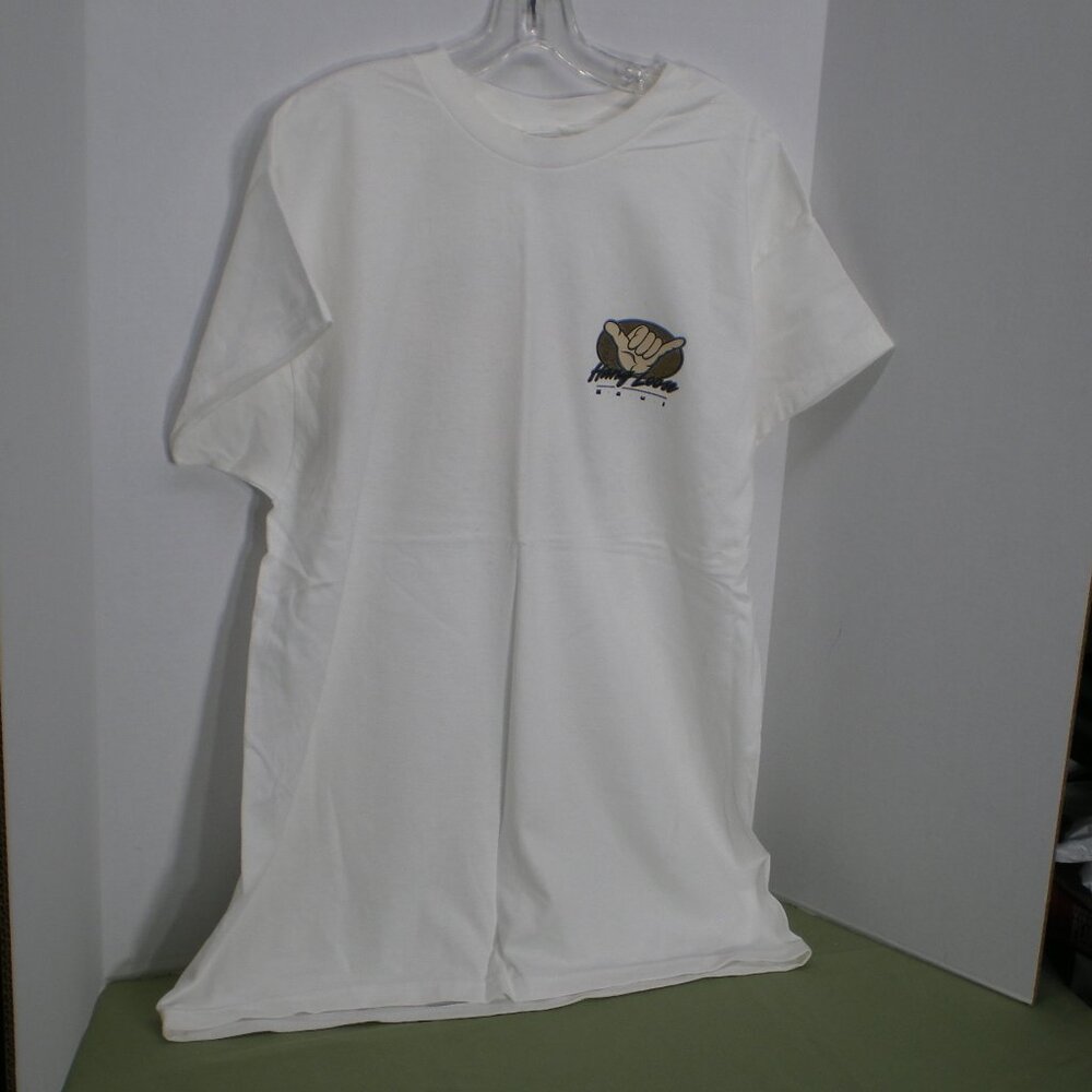 Hang Loose Maui White Short Sleeve Tee Shirt, Size XL